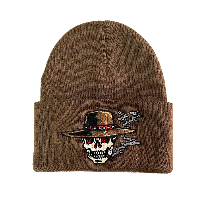 Skull Beanie Brown