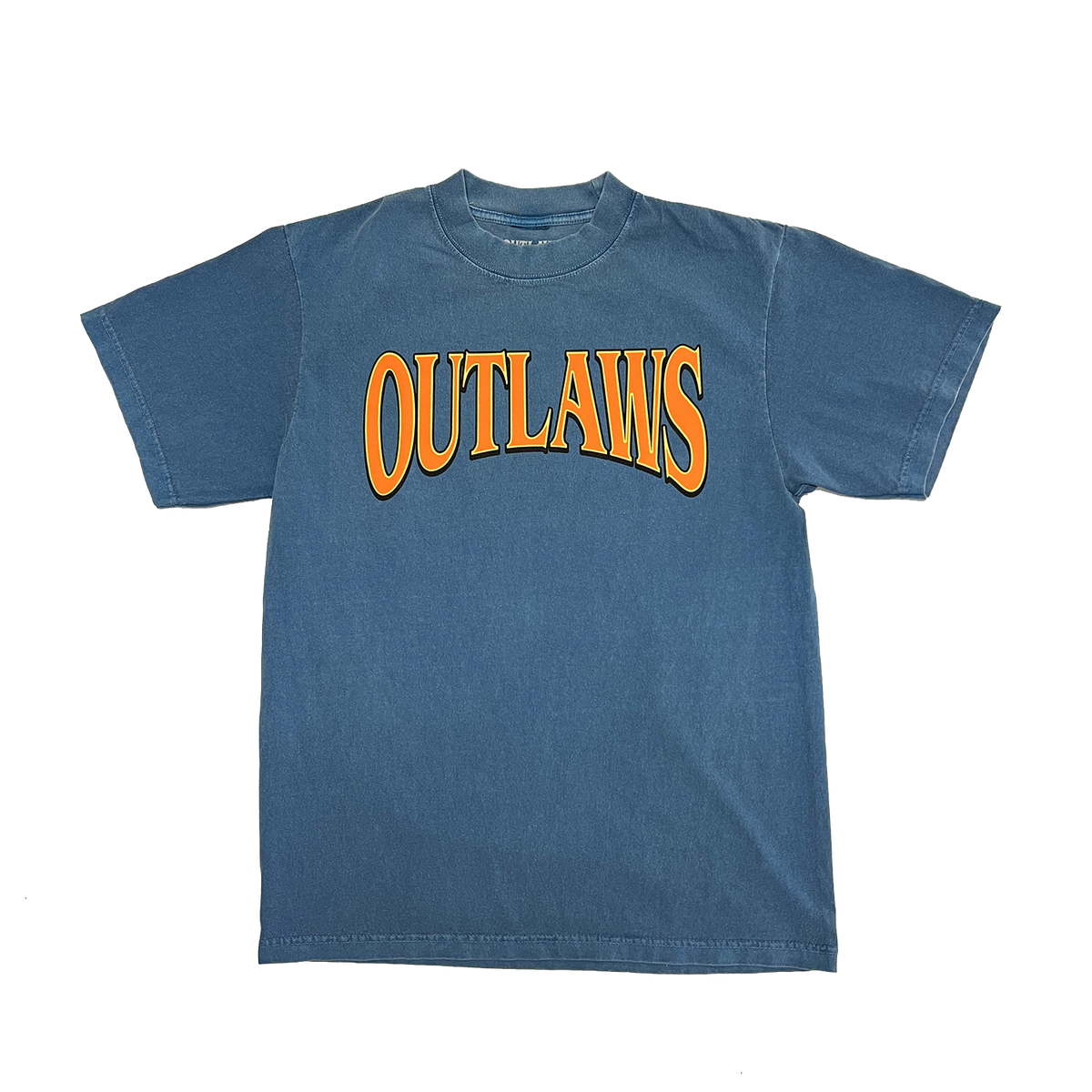 Outlaws Blue Cowboy Tee Garment Dyed