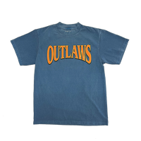 Outlaws Blue Cowboy Tee Garment Dyed