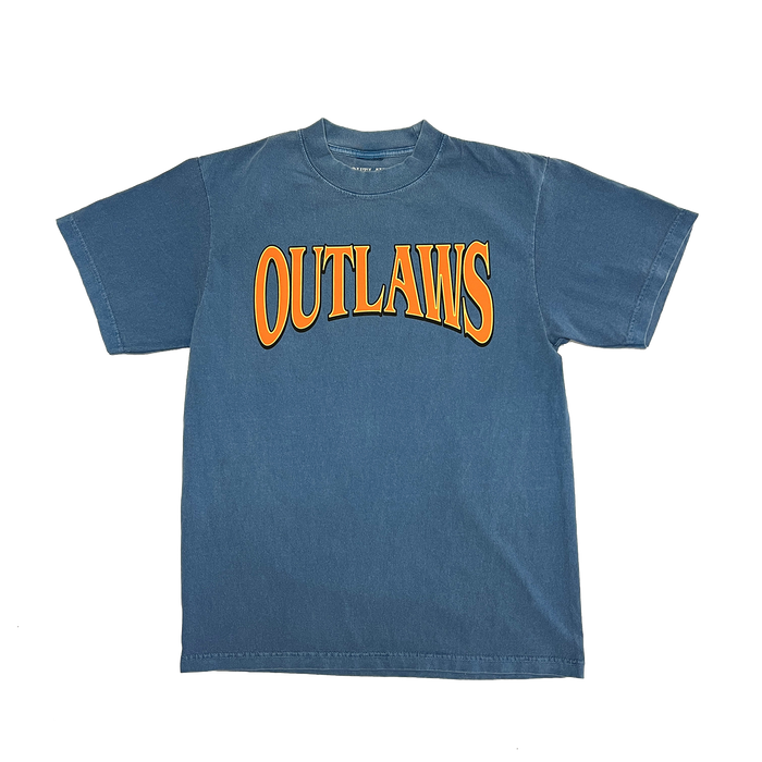 Outlaws Blue Cowboy Tee Garment Dyed