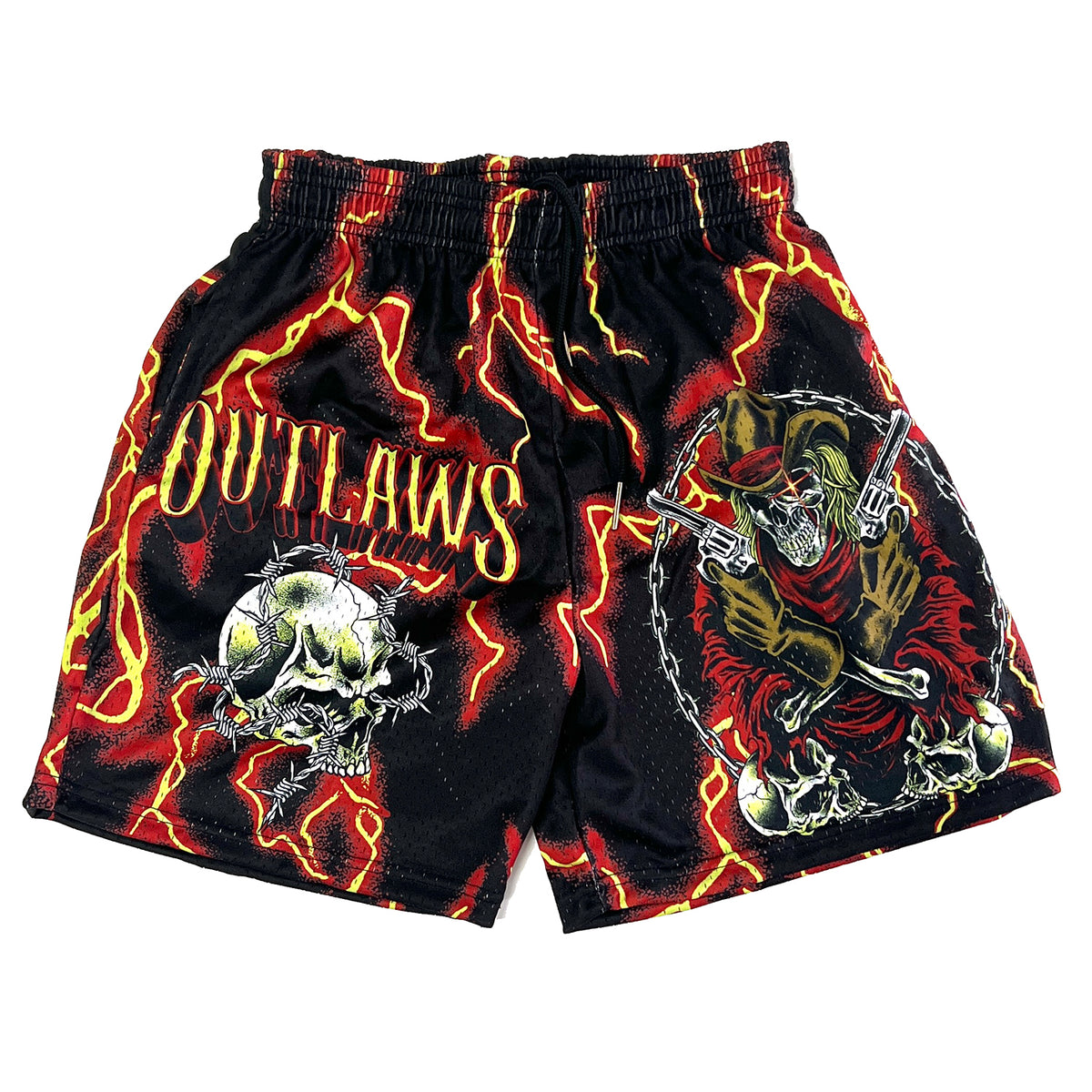 Outlaws Red Lightning Mesh Short