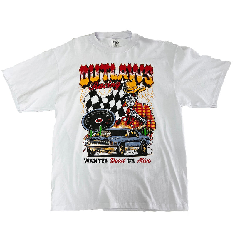 Outlaws Racing White Tee